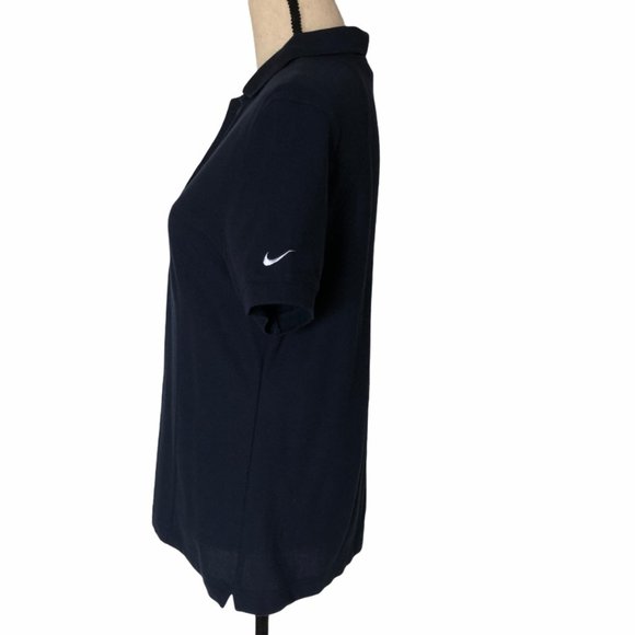 WOMENS NIKE GOLF NAVY BLUE COTTON PIQUE POLO SHIRT - Picture 4 of 7